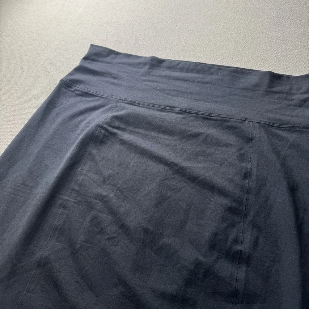 Lori Goldstein Women's Black Cotton Stretch‎ Midi A-line Skirt Plus Size 1X